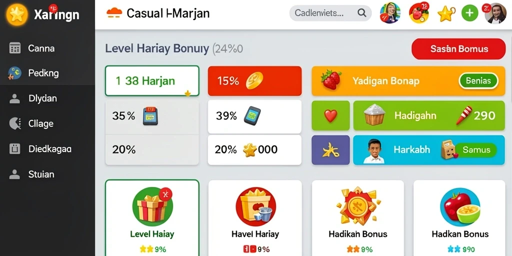 Fitur bonus harian yang menggugah semangat bermain.