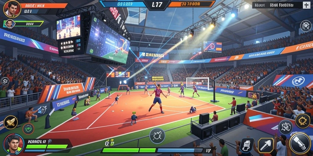 Screenshot dari level permainan yang menantang.